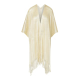 Poncho in rete donna con frange