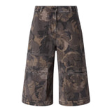 Bermuda Donna in cotone con motivo camouflage floreale