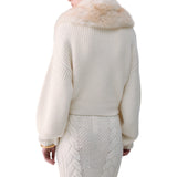 Bomber donna in lana con colletto teddy