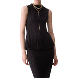 Top donna in maglia a trecce