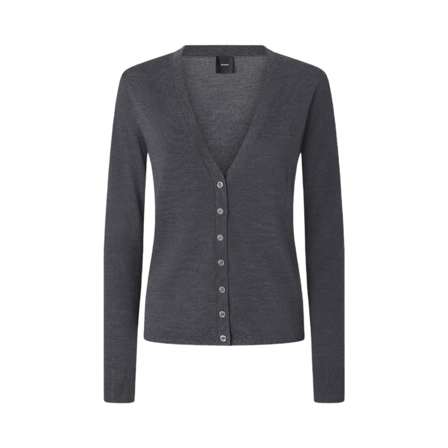 Cardigan donna in lana extrafine con scollo a V