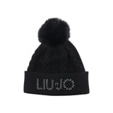 Cappello donna con ponpon e logo Liu Jo