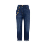 Jeans donna con catena gioiello