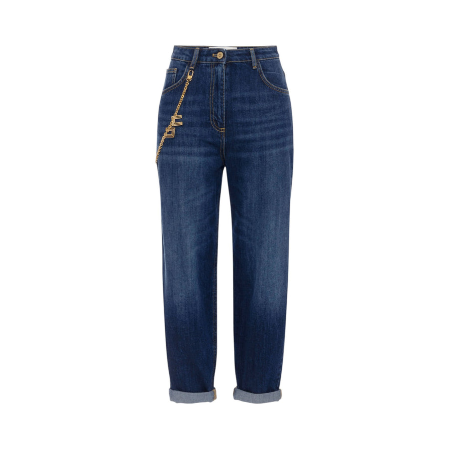 Jeans donna con catena gioiello
