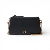 Borsa a tracolla Mini Double Bag piccola in pelle con tracolla