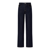 Jeans donna straight con dettagli in tessuto
