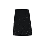 Gonna donna midi ricamata con spacco