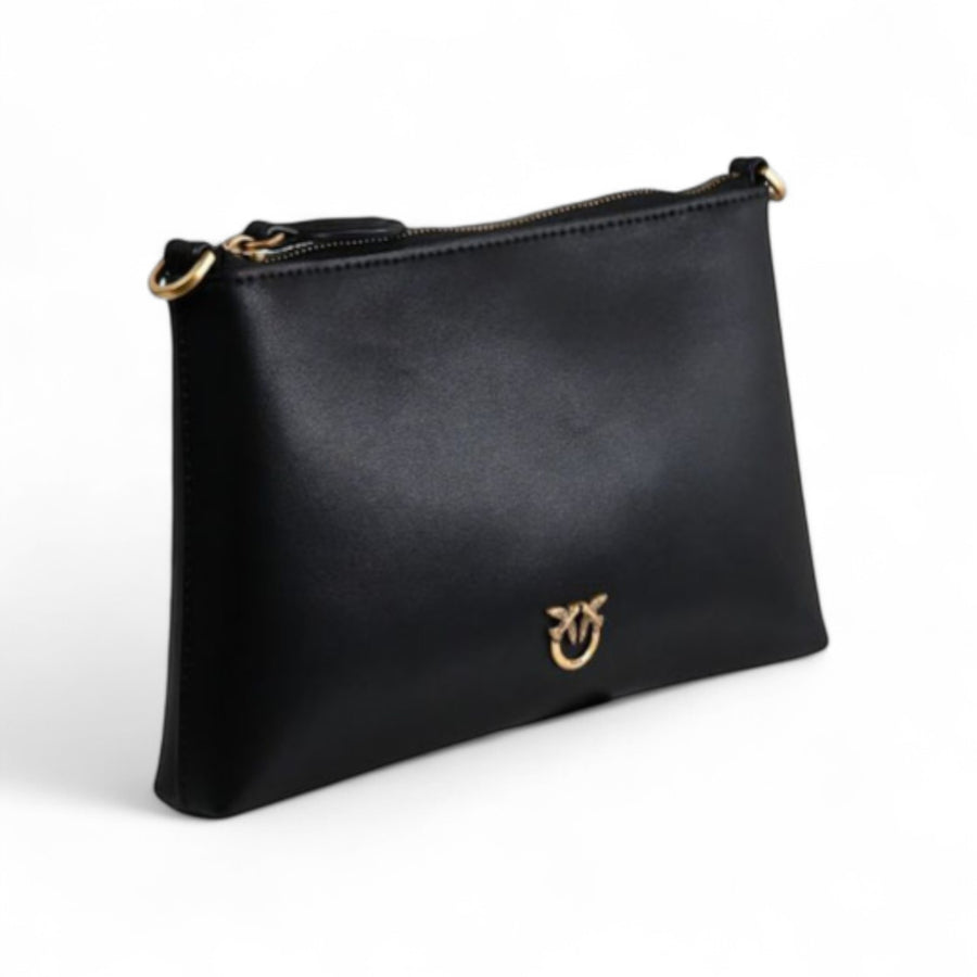 Pochette donna piatta in pelle con logo Love Birds