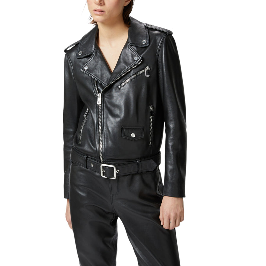 Giacca donna biker in morbida nappa