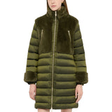 Giacca donna imbottita con inserti in pelliccia sintetica