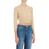 Cardigan donna in lana e cachemire con strass