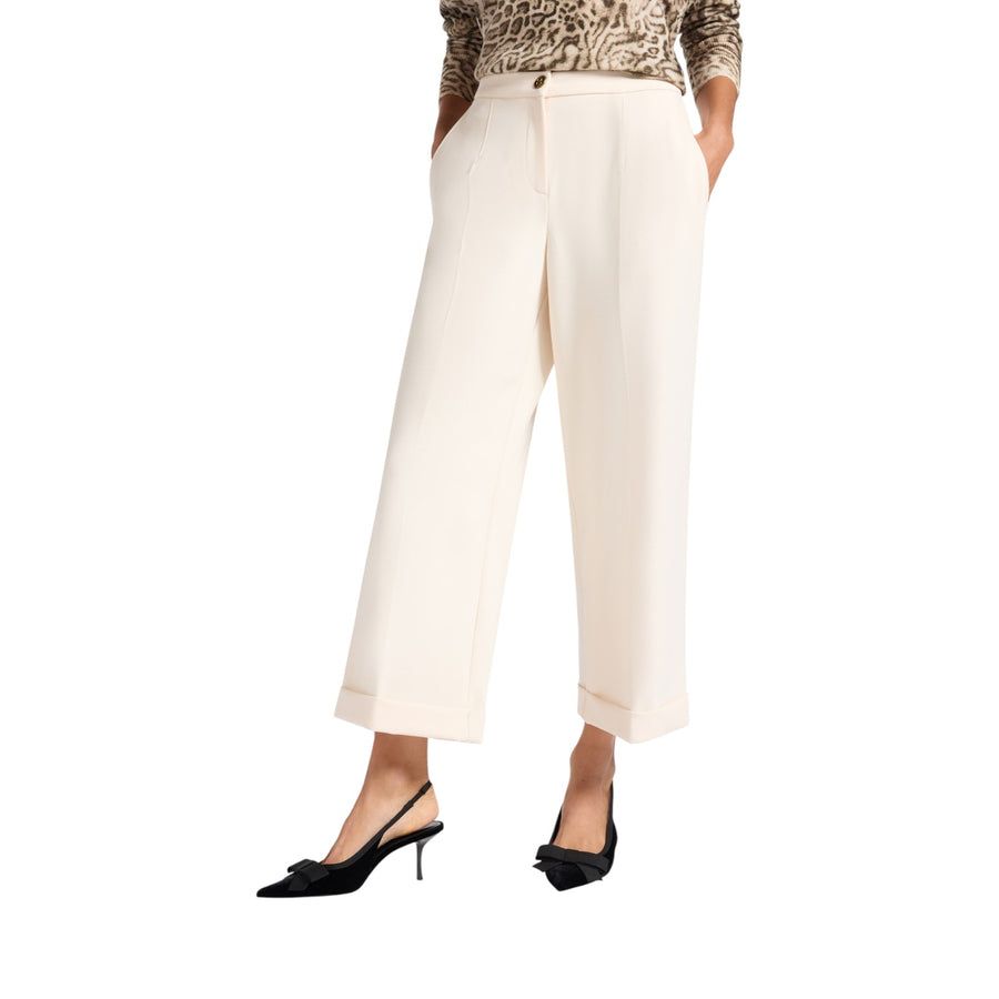 Pantaloni donna chinos con risvolto al fondo