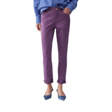 Pantaloni donna skinny con risvolto