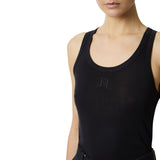 Canotta donna in jersey leggero con logo ricamato