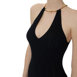 Abito donna in maglia à jour con dettaglio gioiello