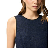 Abito donna smanicato scampanato in tweed fantasia