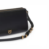 Borsa a tracolla Mini Double Bag piccola in pelle con tracolla