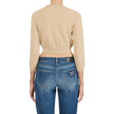 Cardigan donna in lana e cachemire con strass