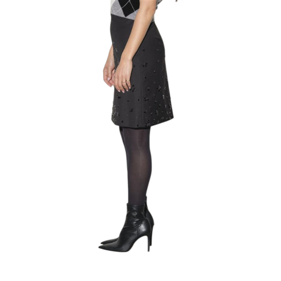 Gonna donna midi ricamata con spacco