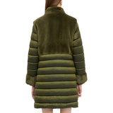 Giacca donna imbottita con inserti in pelliccia sintetica