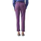 Pantaloni donna skinny con risvolto