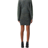 Cardigan donna in maglia mulinè con applicazioni gioiello