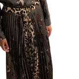 Gonna donna plissettata tiger print militare