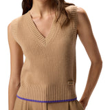 Gilet donna in maglia con scollo a V