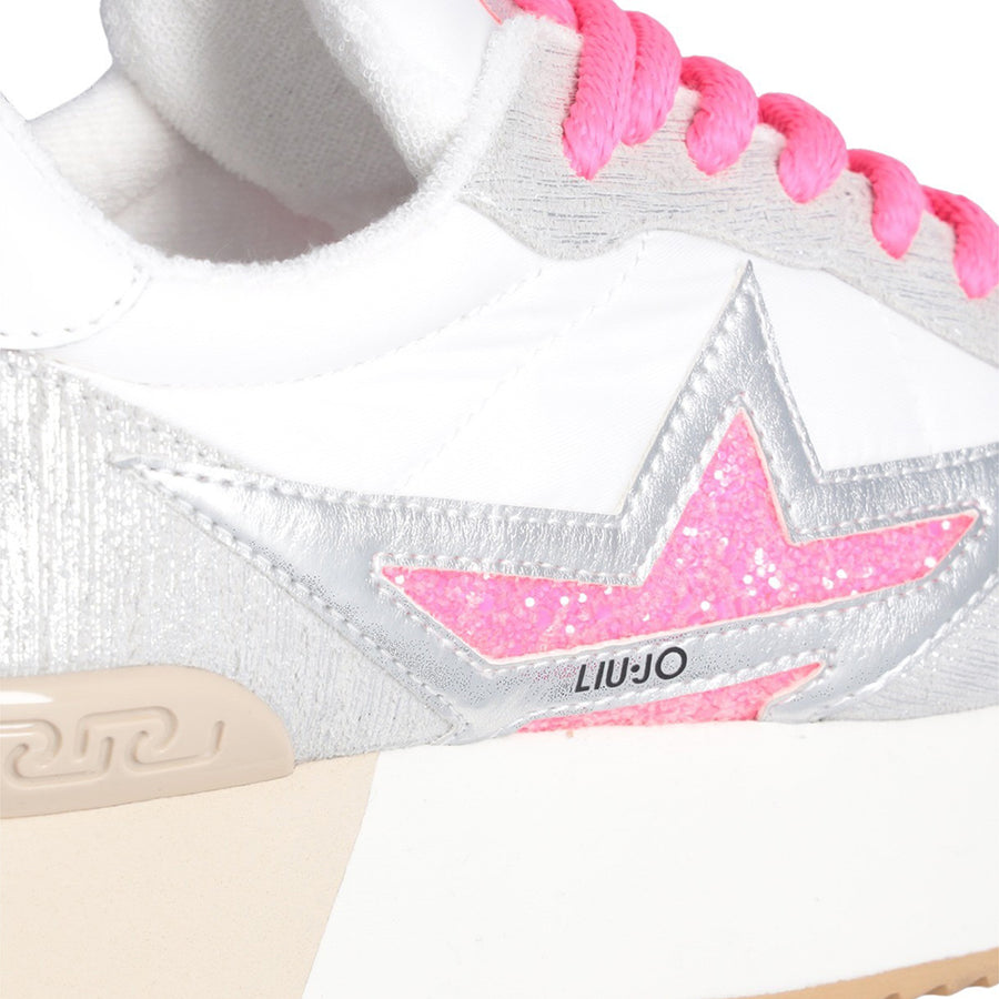 Sneakers donna platform con stella glitter