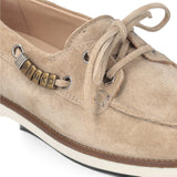 Mocassini donna in suede con applicazioni gioiello