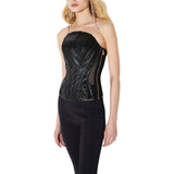 Top donna bustier con trama a squame