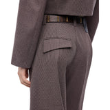 Pantaloni donna barrel fit con motivo micro pied-de-poule