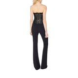 Top donna bustier con trama a squame