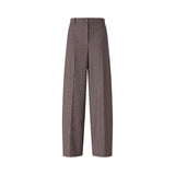 Pantaloni donna barrel fit con motivo micro pied-de-poule