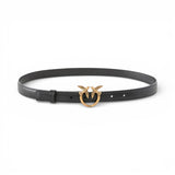Cintura donna sottile Love Birds in pelle 2cm