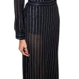 Gonna donna lunga semitrasparente full strass