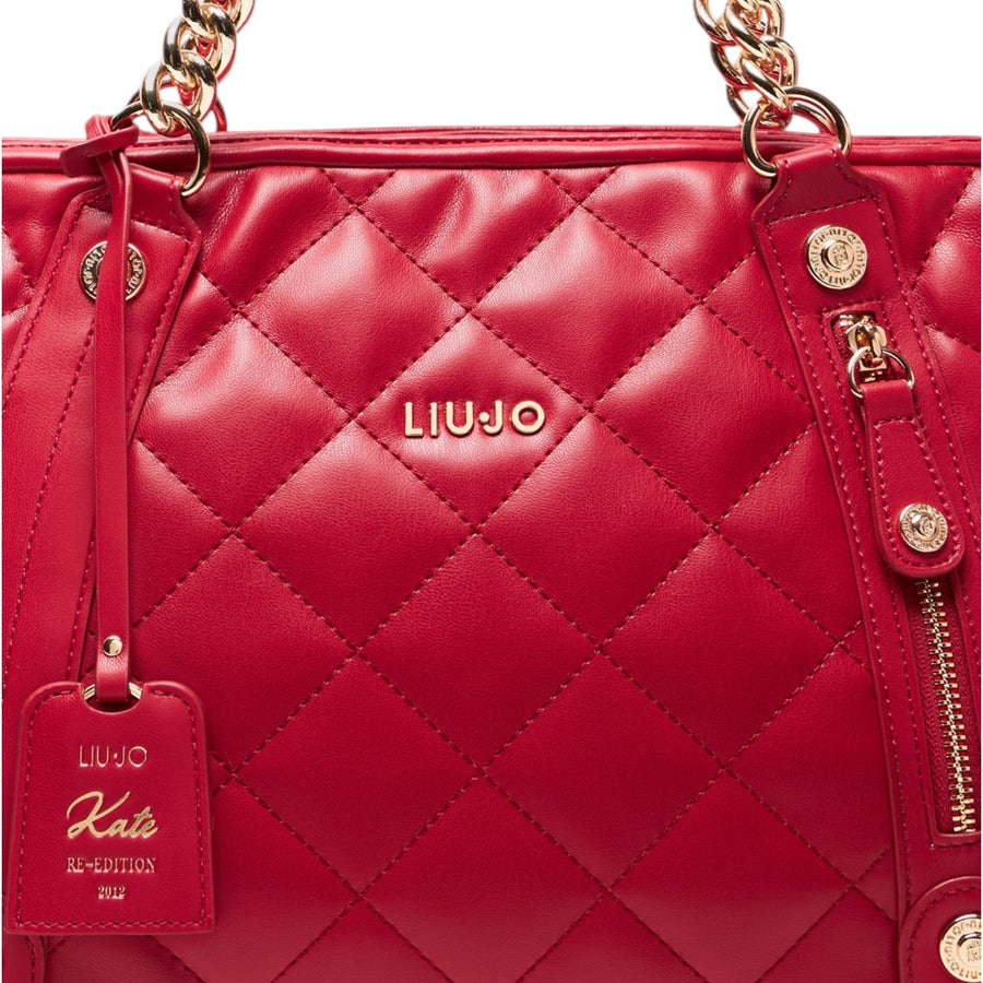 Shopping bag donna matelassé con charm