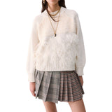 Maglia donna con piume e paillettes