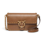 Borsa donna a tracolla Baby Slouchy in pelle con borchie