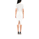 Abito donna in maglia con trasparenze