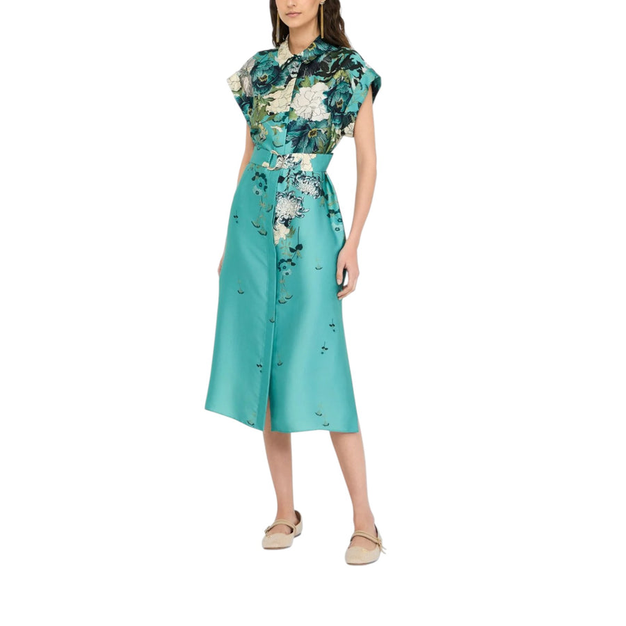 Abito donna chemisier in twill stampato