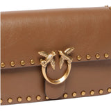 Borsa donna a tracolla Baby Slouchy in pelle con borchie
