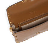 Borsa donna a tracolla Baby Slouchy in pelle con borchie