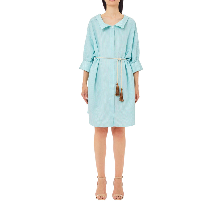 Abito donna chemisier in cotone a righe
