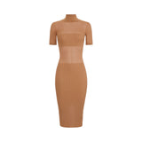 Abito donna in maglia con trasparenze
