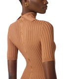 Abito donna in maglia con trasparenze