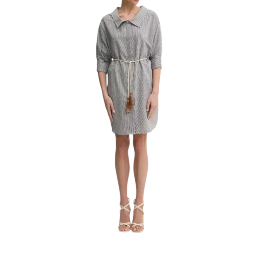 Abito donna chemisier in cotone a righe