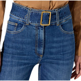 Jeans donna a zampetta con cintura