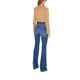 Jeans donna a zampetta con cintura