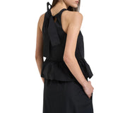 Top donna in popeline con fiocco